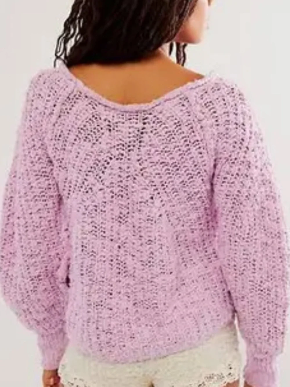 Free People In A Swirl Lilac Boutique Open-Knit Pullover Size XS